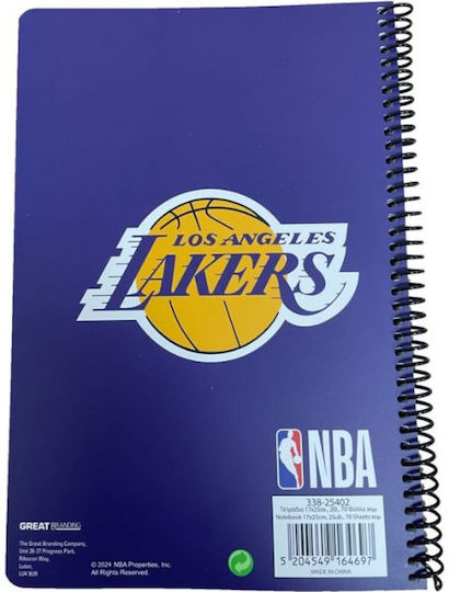 Τετραδιο Ριγε B5 70 Φυλλα 2θ Lakers-nba Logo Διαφορα Σχεδια 338-25402