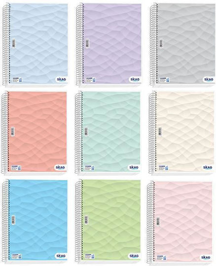 Skag Spiral Heft Geregelt A4 90 Blätter 3 Themen University Abstract 1Stück (Μiverse Farben)