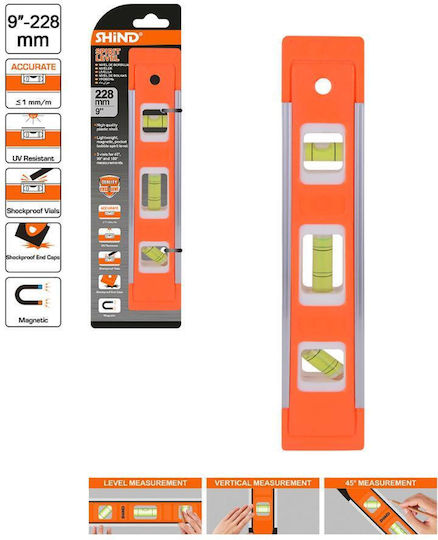 Shind 94540 Nivel de spirit Din aluminiu Magnetic