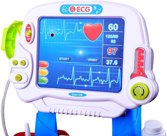 Set de Joacă Doctor Ramiz Ekg Stetoscop Seringă Termometru Multicolor
