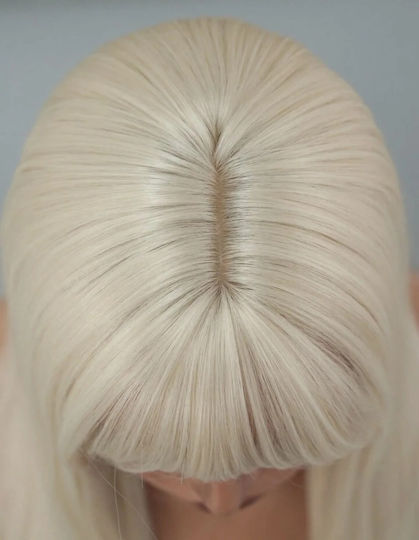 Hair Duty Wig with Synthetic Hair in Blonde Platinum Color 58cm