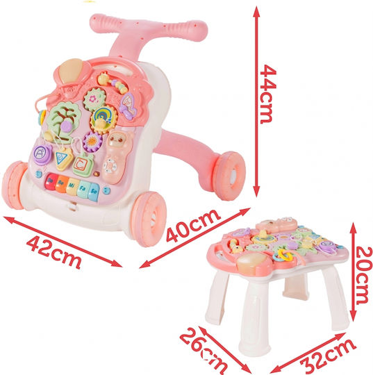 Premergător Interactiv 5 În 1 Leagăn Go Baby Dimensiuni 44,0 X 42,0 X 40,0 Cm Activități În Engleză Ajută La Dezvoltarea Lingvistică Și Sensorială Roz
