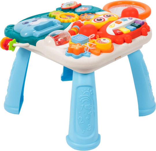 Interaktiver Antemergator 5-in-1 Dumbo Idealstore Abnehmbarer Tisch Mini-Basketballkorb Aufblasbare Bälle Lichter Geräusche Marineblaue Farbe