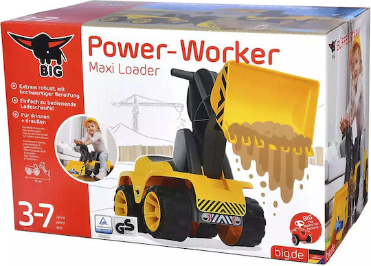 Big Power Worker Maxi Loader Push Excavator Αυτοκινητάκι Ride On για 12+ μηνών Κίτρινο
