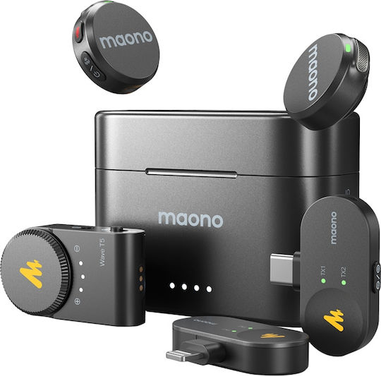 Maono WM650 A3 Σετ Ασύρματο Δυναμικό Μικρόφωνο Πέτου, Clip On Δημοσιογραφικό