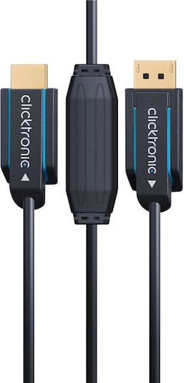 Clicktronic Cable DisplayPort male - HDMI male 10m Μπλε