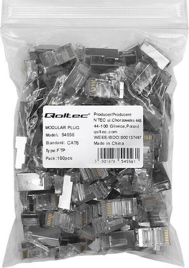 Rj45 Modular Connector Cat6 Ftp Gold-plated Contacts 100 Pieces