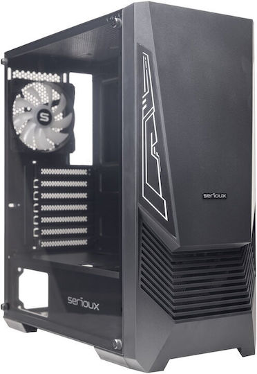 Serioux ROGUE Gaming Midi Tower Κουτί Υπολογιστή με Πλαϊνό Παράθυρο και RGB Φωτισμό Μαύρο
