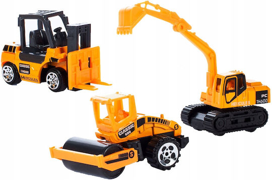 Camion Interactiv cu Remorcă Idealstore Galben Mare Dimensiuni 35 X 9.5 X 15.5 Cm Echipat cu 6 Vehicule de Construcție care Oferă Ore de Distracție și Divertisment