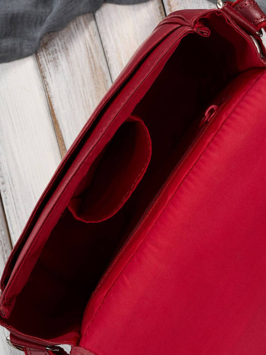 Leather Women's Bag Crossbody Red