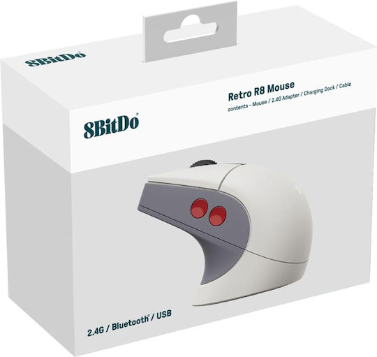 8Bitdo Retro R8 Wireless Gaming Mouse 26000 DPI N Edition White