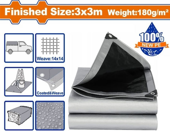 Wadfow Wasserdicht Plane 180gr/m² 3x3m. Licht Typ Mehrfarbig