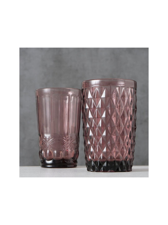 Boltze Glas Wasser aus Glas in Rosa Farbe 300ml