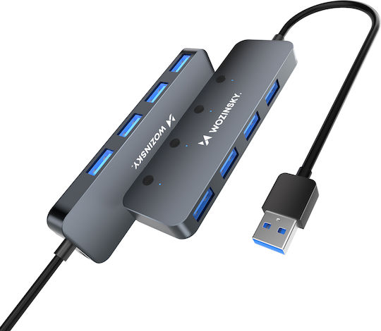 Wozinsky Hub 4 Θυρών USB 3.0 με σύνδεση USB-A Γκρι