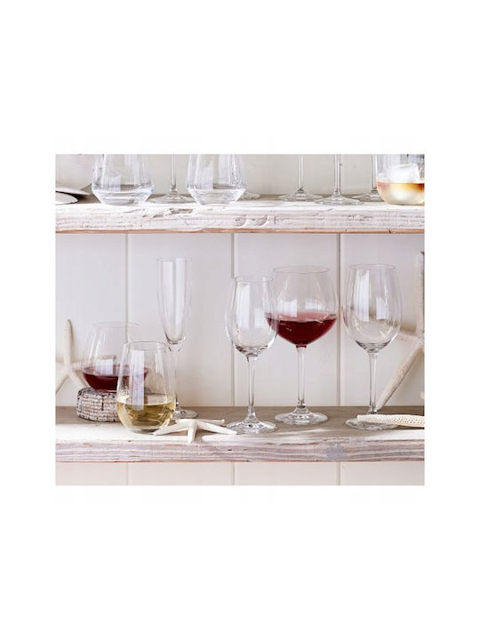 Lumarko Glas für Weiß- und Rotwein aus Glas in Rot Farbe Kelch 409ml