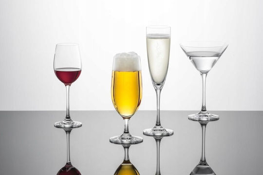Lumarko Glass for White and Red Wine made of Glass in Red Color Goblet 409ml