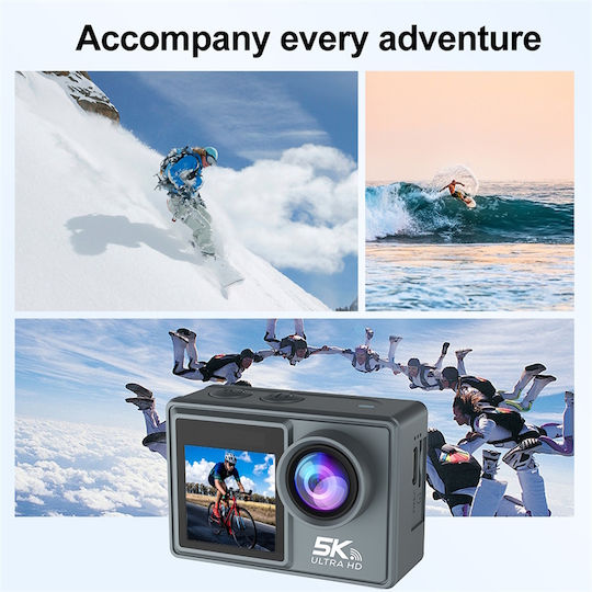 idl-M40R 256GB Action Camera 5K Underwater with Screen 2" and Wi-Fi Black