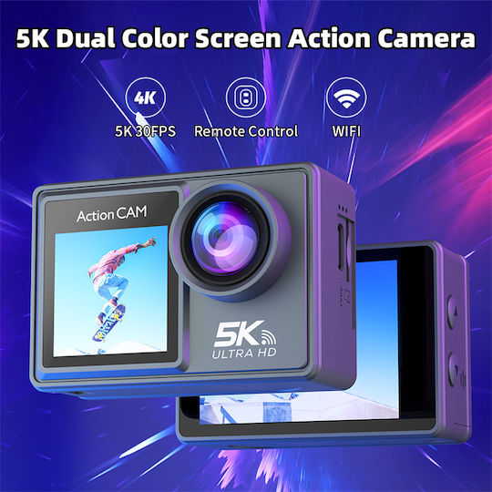 idl-M40R 256GB Action Camera 5K Underwater with Screen 2" and Wi-Fi Black