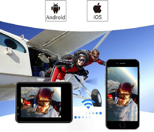 idl-Q60AR 128GB Cameră de Acțiune 4K Ultra HD Subacvatică (cu Carcasă) cu Ecran 2" și Wi-Fi Neagră