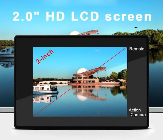idl-Q80TR 32GB Cameră de Acțiune 4K Ultra HD Subacvatică (cu Carcasă) cu Ecran 2" și Wi-Fi Neagră