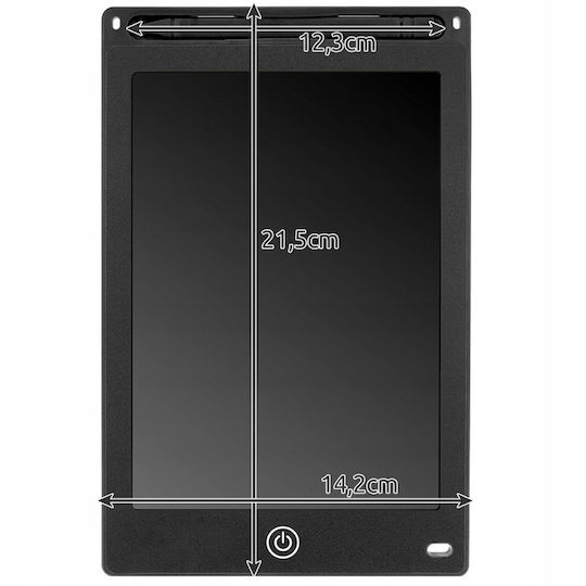 Tableta de desen și grafică 8.5" Kids Likesmart Tableta de scris cu buton de ștergere Stilou Negru