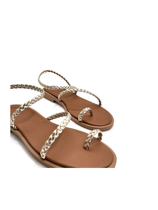 Leather Women's Flat Sandals platinum