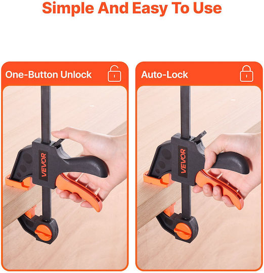 Vevor Bar Clamps Woodworking 2-pcs 30.48cm 2-pcs 15.24cm Clamp Spreader