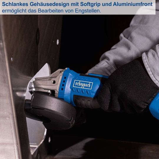 Scheppach BC-AG125-X Τροχός 125mm Μπαταρίας Brushless με Ρύθμιση Στροφών 20V Solo