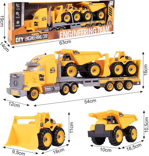 Idealstore Camion Vehicule de Construcție Demontabile Dimensiuni 54 X 16 X 12 Cm Include Un Camion Basculant Un Buldozer Șurubelniță Cheie Rampă Coborâre Vehicule Plastic Abs De Înaltă Calitate Dezvoltă Abilități de Studiu
