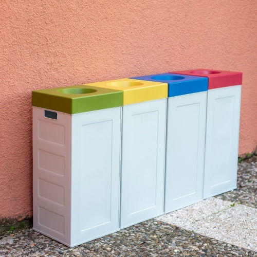 Viomes Cubo Recycling Recycling Plastic Waste Bin 70lt Blue Cap Gray