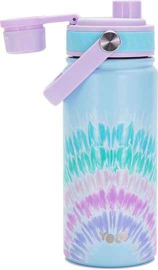 Yolo Rainbow Tie Dye Stainless Steel Kids Water Bottle Thermos Multicolour 500ml