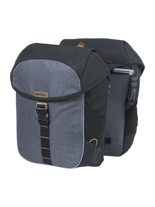 Basil Miles Tarpaulin Double Pannier Bag Mik 34L Mik System Ready to Go 100% Waterproof Black Slate New 2025