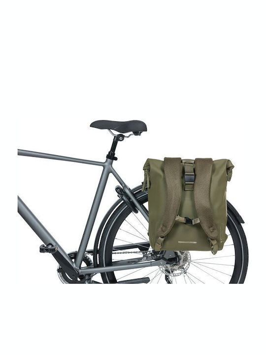 Basil Σακίδιο Τσάντα Ποδηλάτου Basil Soho Backpack Nordlicht17l Σύστημα Στερέωσης Γάντζους Hook-on System Αδιάβροχο Πολυεστέρας Φωτισμός Moss Green New 2024