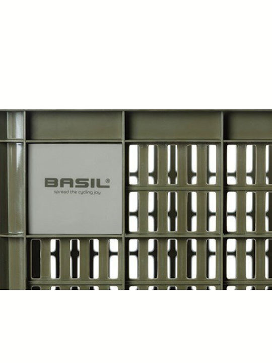 Handlebar Rack Basket Basil Bicycle Crate M 29.5l Recycled Synthetic Moss Green New
