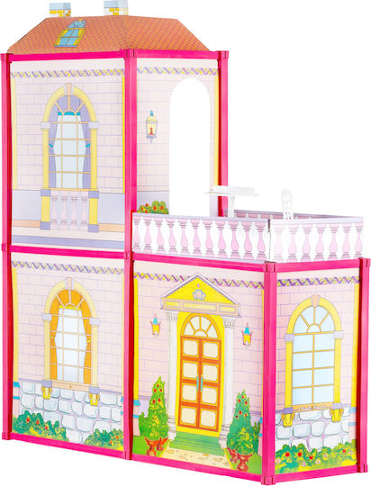 Puppenhausmöbel Terrasse Idealstore Himbeervilla Abmessungen 76 x 77 x 23 cm Ausgestattet mit 100 spezifischen Elementen Faltbar in 2 Varianten Material Karton
