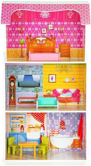 Căsuță de joacă pentru copii Bigshot Bs8012mc 3 nivele 3 camere baie bucătărie piese de mobilier incluse 95 x 50 x 24 cm multicoloră