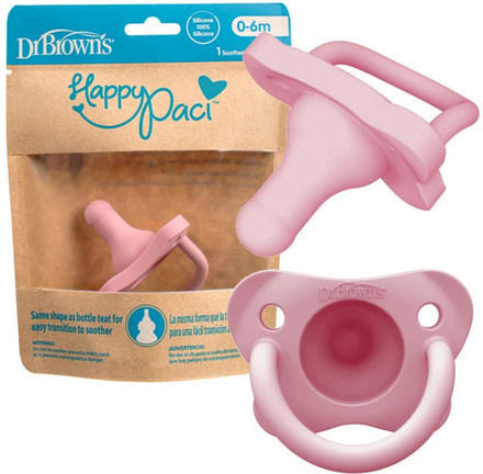 Dr. Brown's Happy Paci Pacifier Silicone Pink for 0-6 months