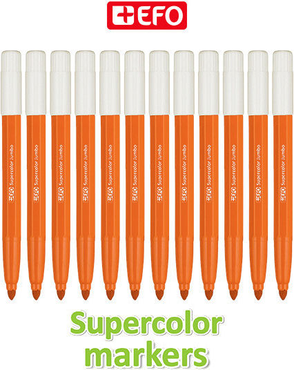 +Efo Supercolor Оранжев Маркери за рисуване Дебели Комплект 12бр