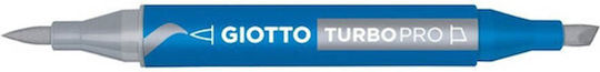 Giotto Turbo Pro Γκρι Μαρκαδόρος Ζωγραφικής με Διπλή Μύτη