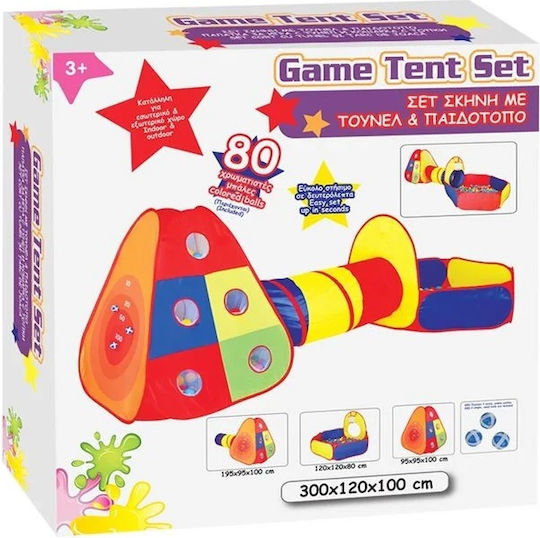 Children's Play Tent Tunnel Playpen 80 Balls Iplay 200 300 X 120 X 100 Cm Multicolour