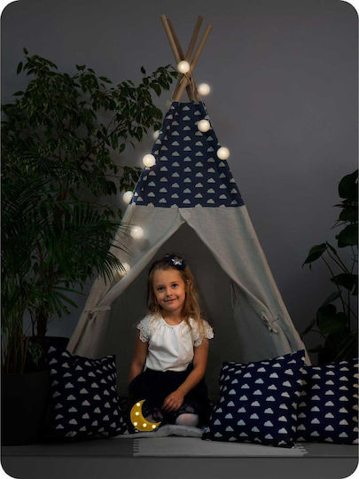 Luminile cortului de joacă Idealstore Tipi Model Tipi Bumbac Natural Perne Saltea Izolatoare Structură Stabilă Pereți Glisanți Husă de Depozitare Culoare Albastru Alb Luminile cortului de joacă Idealstore Tipi Model Tipi Bumbac Natural Perne Saltea Izolatoare Structură Stabilă Pereți Glisanți Husă de Depozitare Culoare Albastru Alb