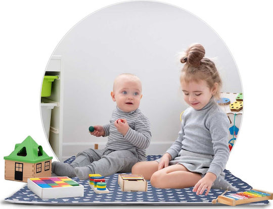 Play Tent Lights Idealstore Tipi Tipi Model Natural Cotton Cushions Insulating Mat Stable Structure Sliding Walls Storage Cover Blue White Color