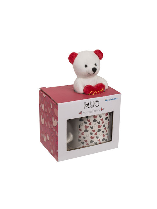 Out of the Blue Small Red Hearts Bear Mug Ceramic Multicolour 380ml