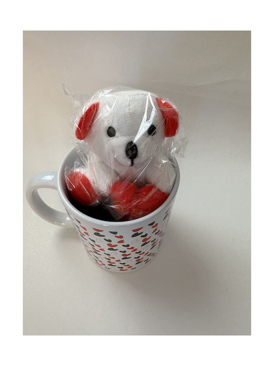 Out of the Blue Small Red Hearts Bear Mug Ceramic Multicolour 380ml