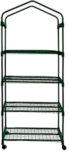 Neo Tools TOP-15-903 Greenhouse House Type with Metal Frame and Shelves 0.69x0.49x1.6m