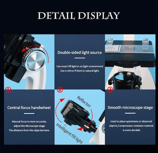 Microscop pentru copii 1200x mărire accesorii multicolor