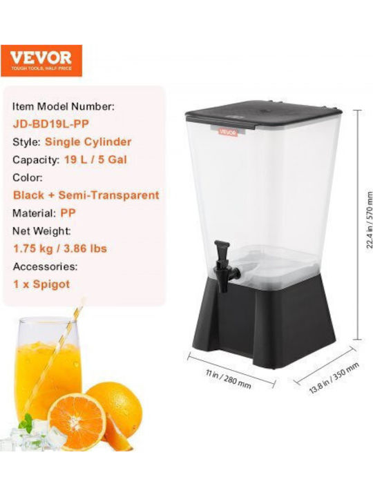 Vevor Dispenser 19lt L35 x W28 x H57 cm