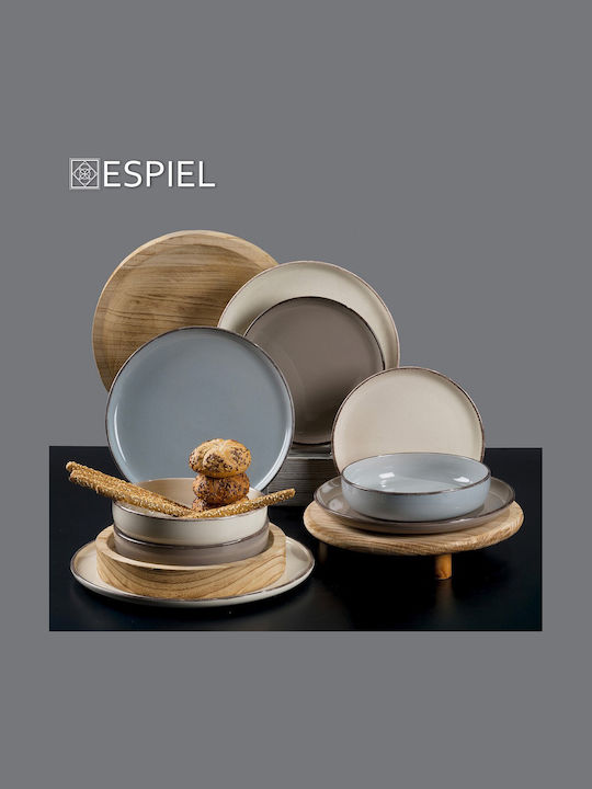 Espiel Cream Πιάτο Ρηχό Κεραμικό Μπεζ με Διάμετρο 32cm