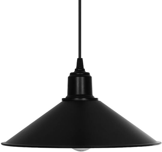 GloboStar Fonte Висящо Осветително Тяло Черен Камбанка 25x25x90см.
