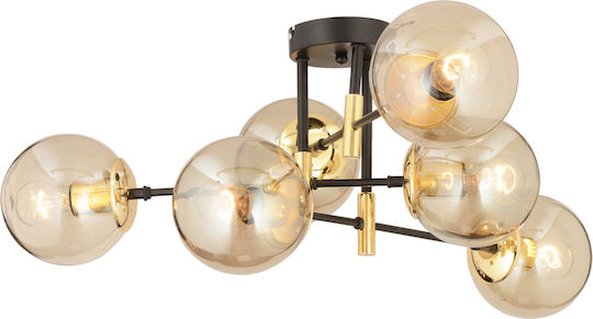 ArteLibre Mar Pendant Light Gold Ball for 4 Bulbs E27